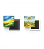 Buzdolap Magnetleri - Ruanda Bayrağı ve Kigali Retro Tema - 2'li Set Magneti