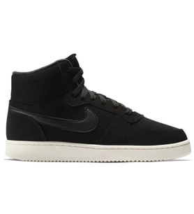 Nike Ebernon Mid Leather Womens Sneaker Black Hakiki Deri Kadın Spor Ayakkabı Siyah