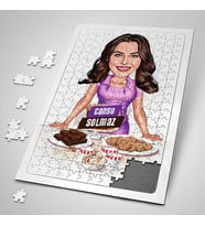 Kurabiye Ustası Kadın Karikatürlü 240 Parça Kişiye Özel Puzzle