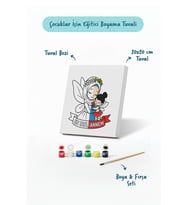 Anneler Günü Eğitici Boyama Tuvali Şövalesiz Boya Seti 20x20 cm