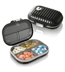 Haftalık İlaç Kutusu 7 Gün – Çevirmeli Rakamlı, Büyük Boy Siyah Hap İlaç Düzenleyici Aparat (5343)