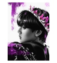 Kim Taehyung Dijital Resim Tablo Ahşap Poster Dekoratif Kod1566