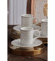 Güral Porselen Camelia 6 Kişilik 12 Parça Kahve Fincan Takımı 100 cc