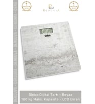 Hassas Banyo Sinbo Dijital Tartı Beyaz Renk 180 kg Maks Kapasite LCD Ekran