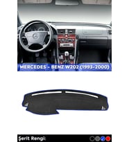 Mercedes - Benz W202 (1993-2000) 3d Torpido Koruma Kılıfı - Ön Göğüs Kaplama - Mavi Şerit