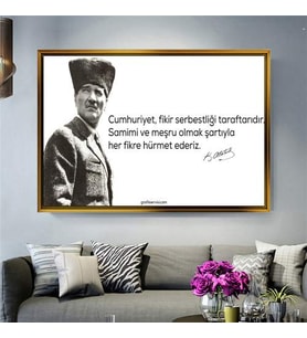Altın Çerçeveli dekoratif tablo a1086 (Gold)