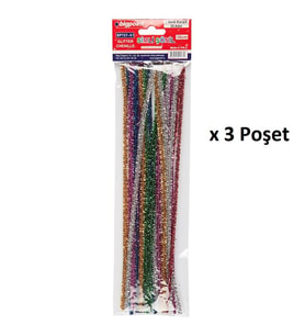 Bigpoint Simli Şönil 30 cm 7 Renk / 25'li Poşet x 3 Poşet