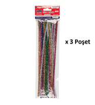 Bigpoint Simli Şönil 30 cm 7 Renk / 25'li Poşet x 3 Poşet