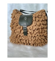 25x20 El Yapımı Örgü Puffy Peluş Astarlı Çanta