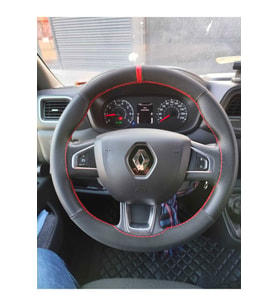 DİKİŞLİ DİREKSİYON KILIFI NUBUK NOKTALI KIRMIZI YÜZÜK RENAULT MASTER DOLU MODELLER İÇİN