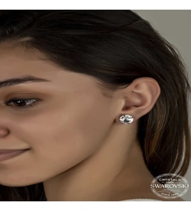 S-warovski Crystal Taşlı Gümüş Çivili Kadın Küpe