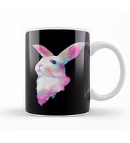 Cute Space Rainbow Gaussian Blur Rabbit Galactic Kupa Bardak Porselen