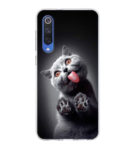 PrintiFy Xiaomi Mi 9 SE ile Uyumlu 1mm Slim Fit Kedi 2 050c Baskılı Şeffaf  Kılıf