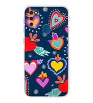 PrintiFy Samsung Galaxy M21 ile Uyumlu Retro Color 3  Kamera Korumalı Şeffaf  Kılıf