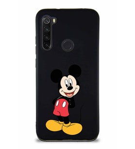 Xiaomi Redmi Note 8 Soft Premier Kapak Mickey Mouse-B Tasarımlı Silikon Kılıf - Siyah (Şeffaf)