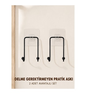 2 Adet Çok Amaçlı Yapışkanlı Askı Ev Mutfak Banyo Düzenleyici