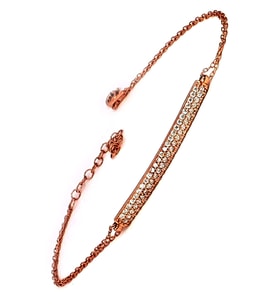 Zirkon taş detaylı gümüş rose modern bileklik