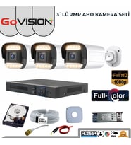 3’LÜ 2MP FULL COLOR 3.6MM LENS 1080P FULLHD WARMLED AHD DIŞ MEKAN SET