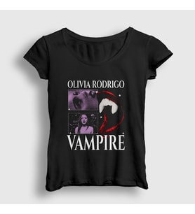 Presmono Kadın Siyah Vampire Müzik Olivia Rodrigo T-Shirt 499921tt