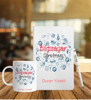 Bilgisayar Öğretmenlerine Özel Defter Kalem Kupa Hediye Seti