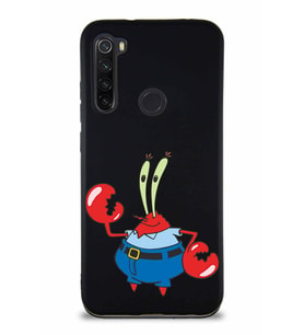 Xiaomi Redmi Note 8 Soft Premier Kapak Bay Yengeç Tasarımlı Silikon Kılıf - Siyah (Şeffaf)