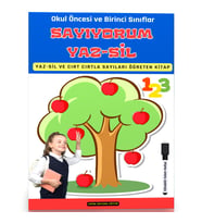Okul Öncesi ve Birinci Sınıflar Sayıyorum YAZ-SİL Kitabı