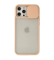Apple İphone 12 Pro Max Kılıf Palm Buzlu Kamera Sürgülü Silikon - Pembe