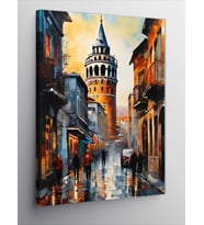 Kanvas Tablo Yağlı Boya İstanbul Galata Kulesi