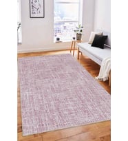 Pembe Sade Desensiz Kaymaz Tabanlı Dekoratif Halı HR005 - 100 x 160 cm