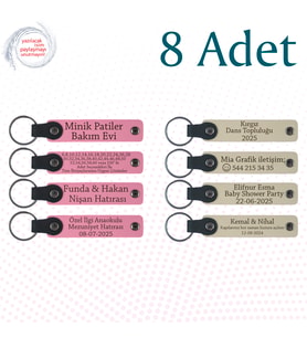 Pembe & Sütlü Kahve, 8’li Set, Kişisel Mesajlı Deri Hediyelik, Kültürel Gezi Ekibine Anlamlı Hediye