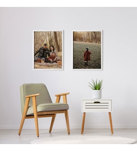 2'li 30x40 cm Resimli Beyaz Çerçeve - Duvar Yapışkanlı (Çok Renkli)