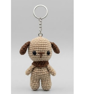 Maskot Köpekçik Amigurumi Organik Anahtarlık Oyuncak