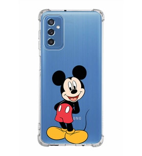 Samsung Galaxy M52  Köşe Korumalı Antişok Kapak Mickey Mouse Tasarımlı Şeffaf  Kılıf