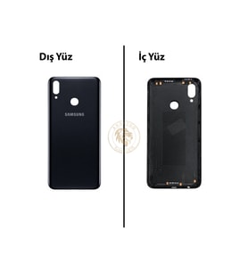 Samsung Galaxy A10s Siyah Renk Uyumlu Arka Kapak Arka Cam Batarya Kapağı Pil Kapağı Lazer Kesim Back Cover Galaxy A10s Uyumlu