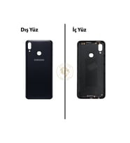 Samsung Galaxy A10s Siyah Renk Uyumlu Arka Kapak Arka Cam Batarya Kapağı Pil Kapağı Lazer Kesim Back Cover Galaxy A10s Uyumlu