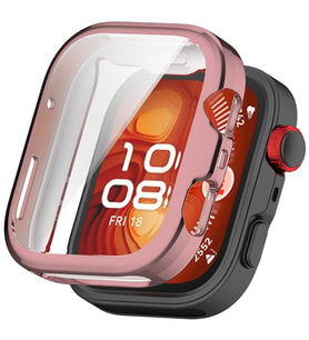 Huawei Watch Fit 4 Pro Silikon Parlak Renkli Ekran Koruyuculu Kasa Koruyucu (Fit (Pembe)