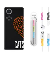 Huawei Nova Y70 Y90 Nova 9 SE  Kılıf Kablo Koruma Spiral Silikon Cats 1792