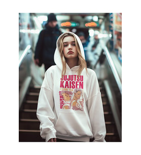 Jujutsu Kaisen Itadori Yuji Baskılı Unisex Oversize Anime Hoodie