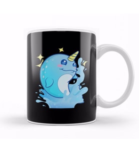 Adorable Narwhal The Unicorn Of The Sea Kupa Bardak Porselen