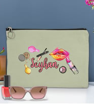 BK Gift Kişiye Özel İsimli-4 Astarlı Portföy Çanta 30x21cm(12 Renk Seçeneği), Baskılı El Çantası, Organizer Çanta (Mint Yeşili)