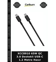 XCC8910 65W QC 3.0 Destekli USB-C 1.2 Metre Hasır Taşınabilir Parça Mobil Aksesuar Telefon Aksesuarı
