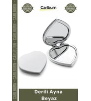#Ayna Modern Dekoratif Şık Tasarım Çanta Cep Boy Makyaj Lüks Suni Çerçeve Derili Ayna Beyaz