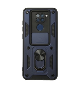 Xiaomi Redmi Note 9 Kılıf Pars Lens Yüzüklü Silikon - Lacivert