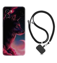 Vivo Y15S Y32 Y33S Y51 Y53S Kılıf Boyun Askılı Silikon Wolf and Moon 1380