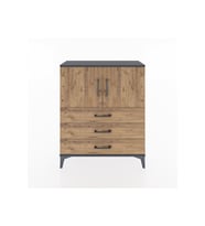 Arges Şifonyer 2 Raflı 3 Çekmeceli 2 Kapaklı 88x30x106 Antrasit-Çam