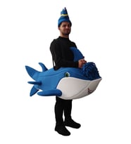 Baby Shark Kostümü Yetişkin Mavi  Daddy Shark Kostümü