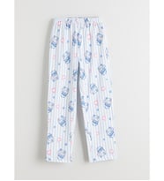 LCW Kids Mavi Beli Lastikli Stitch Baskılı Kız Çocuk Pijama Alt