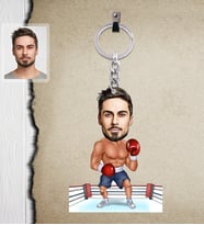 Kişiye Özel Sporcu Karikatürlü  Ahşap Anahtarlık Bay-4-Eco