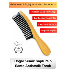#Tarak El İşçiliği Doğal Kemik Saplı Tarak Palo Santo Aromalı Saç Bakım Tarağı Masaj Etkili Antistat