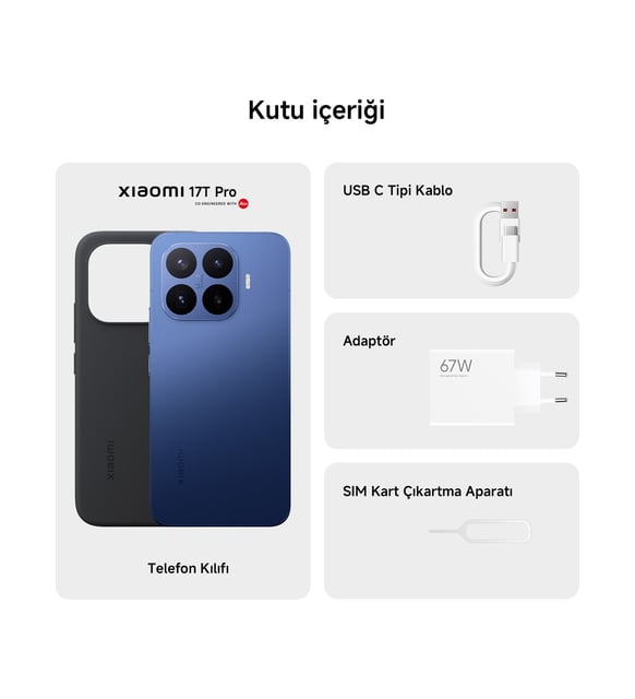 Xiaomi 17T Pro 12GB 512GB Mavi (Xiaomi Türkiye Garantili)